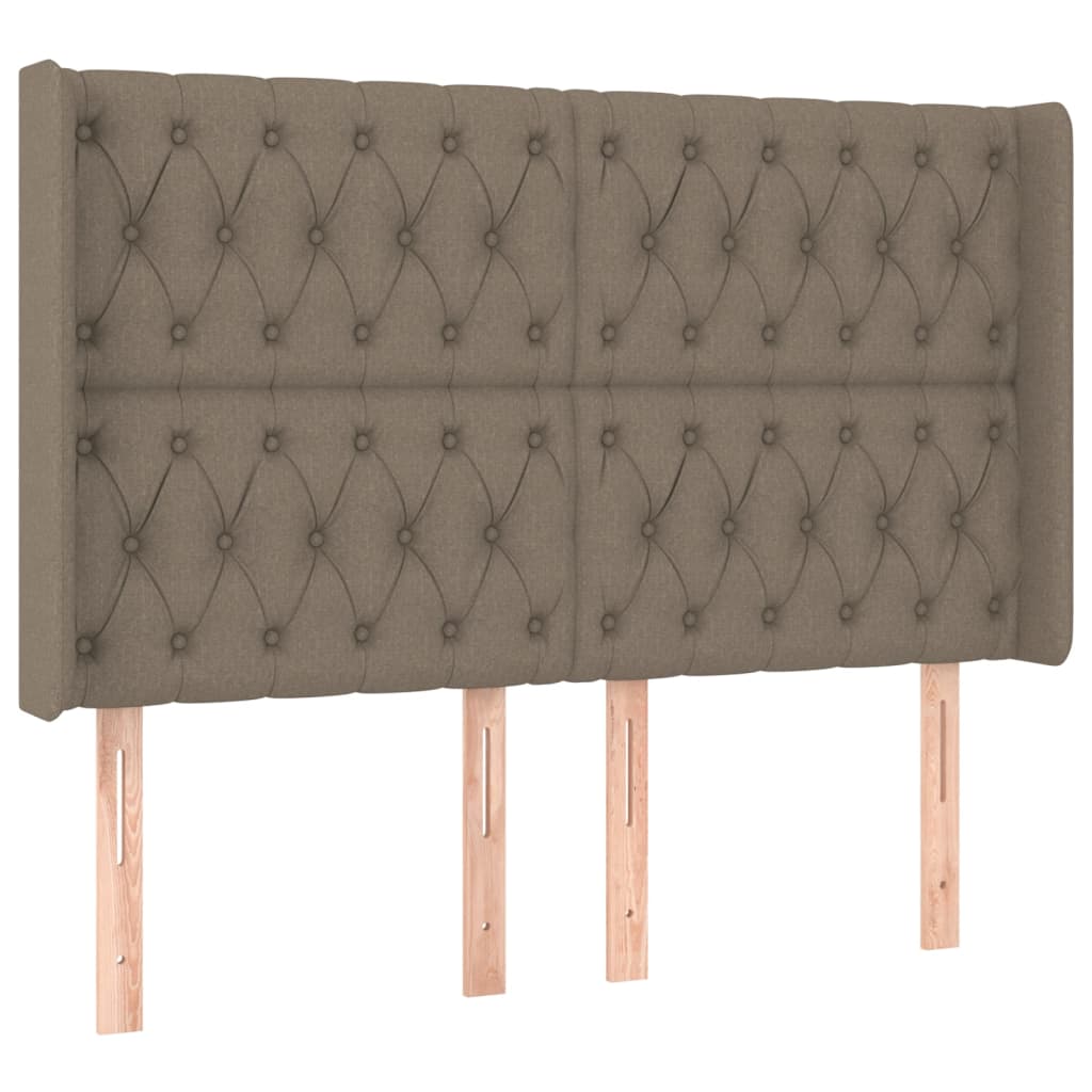 Letto a Molle con Materasso e LED Tortora 140x200 cm in Tessuto | homemem39