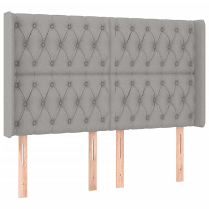 Letto a Molle Materasso e LED Grigio Chiaro 160x200 cm Tessuto