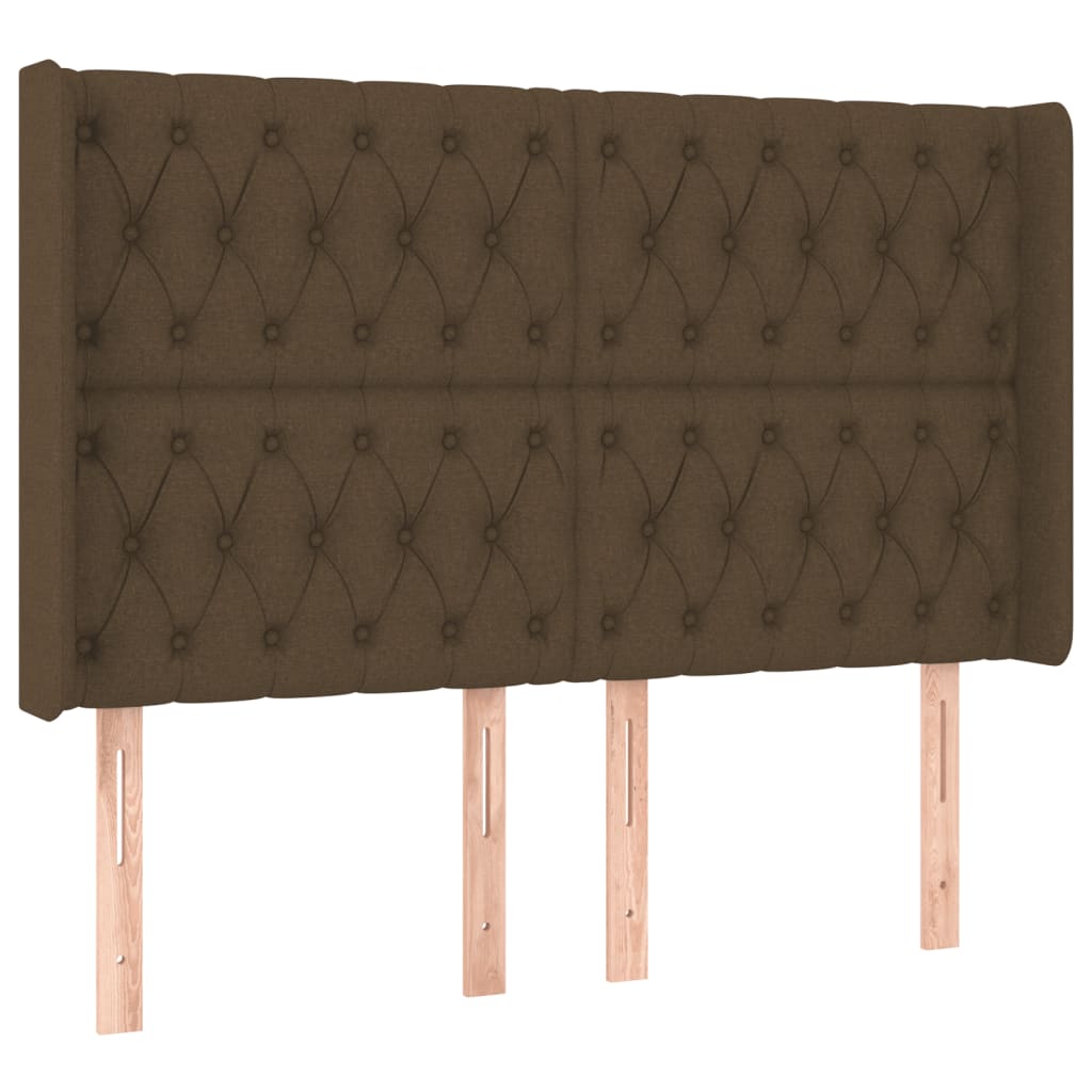 Letto a Molle Materasso e LED Marrone Scuro 160x200 cm Tessuto | homemem39