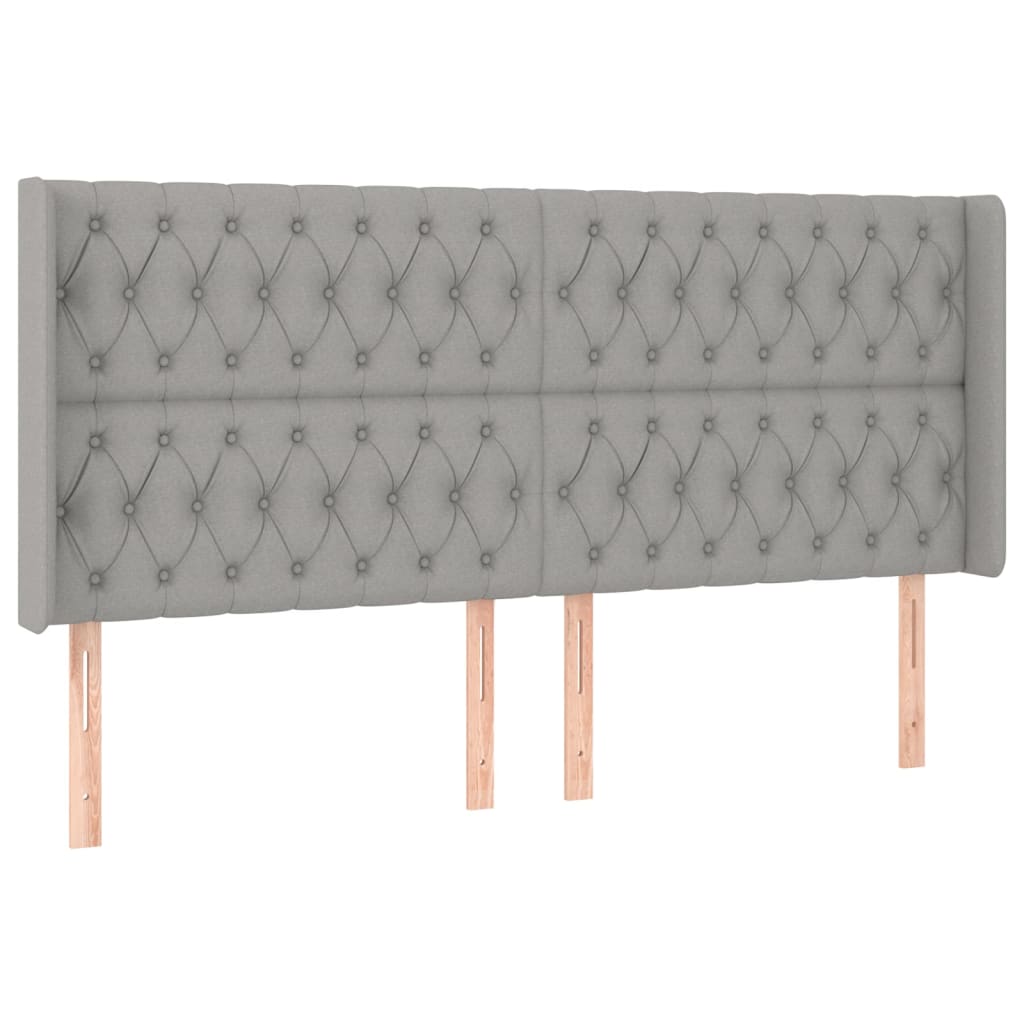 Letto a Molle Materasso e LED Grigio Chiaro 180x200 cm Tessuto