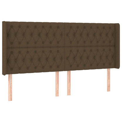 Letto a Molle Materasso e LED MarroneScuro 180x200cm in Tessuto | homemem39