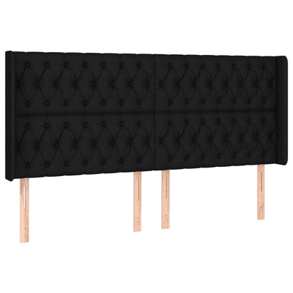Letto a Molle Materasso e LED Nero 200x200cm in Tessuto - homemem39