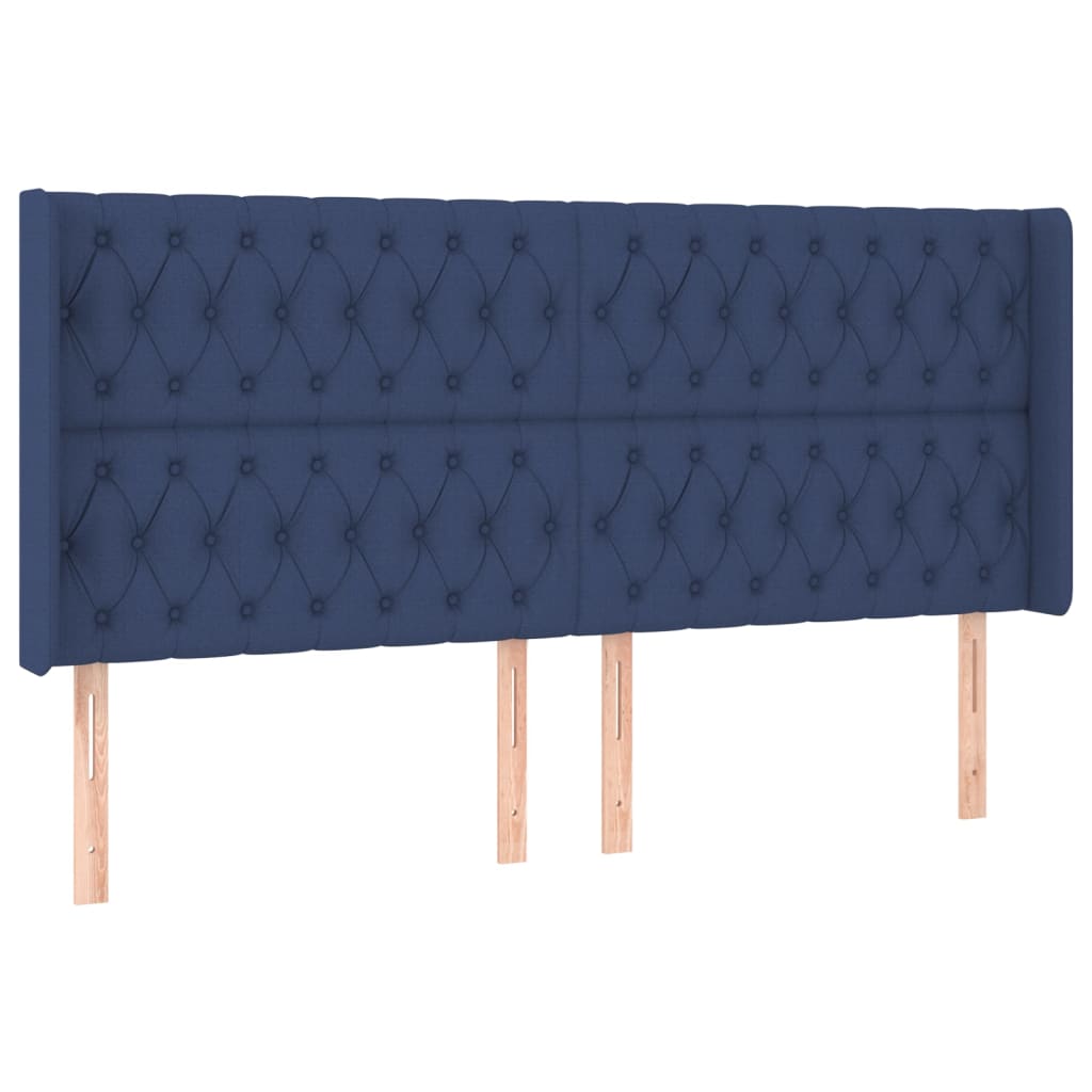 Letto a Molle Materasso e LED Blu 200x200cm in Tessuto
