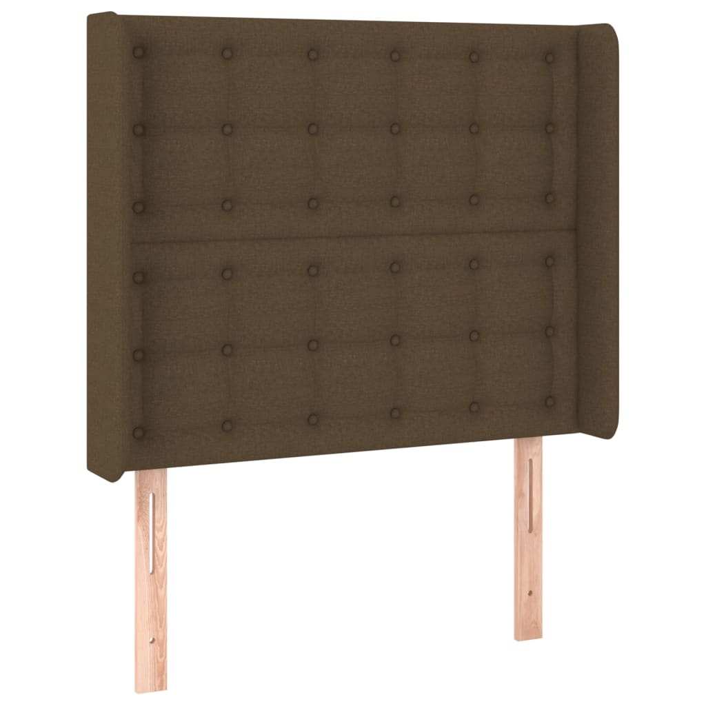 Letto a Molle Materasso e LED Marrone Scuro 80x200cm in Tessuto | homemem39