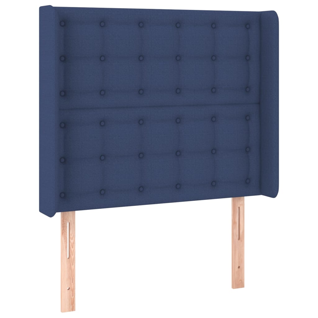 Letto a Molle con Materasso e LED Blu 90x190 cm in Tessuto - homemem39