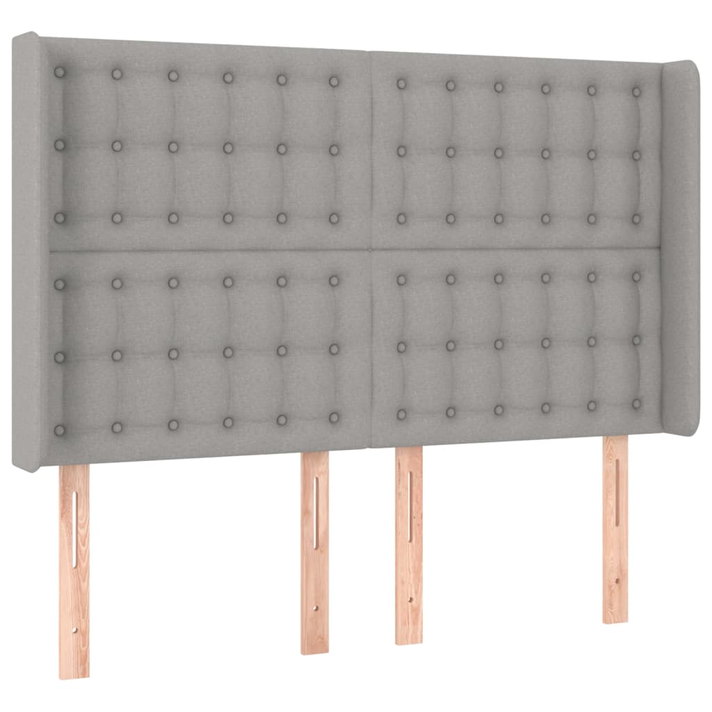 Letto a Molle Materasso e LED Grigio Chiaro 140x200 cm Tessuto - homemem39