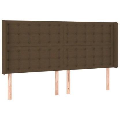 Letto a Molle Materasso e LED Marrone Scuro 160x200 cm Tessuto | homemem39