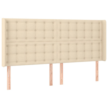 Letto a Molle con Materasso e LED Crema 180x200 cm in Tessuto