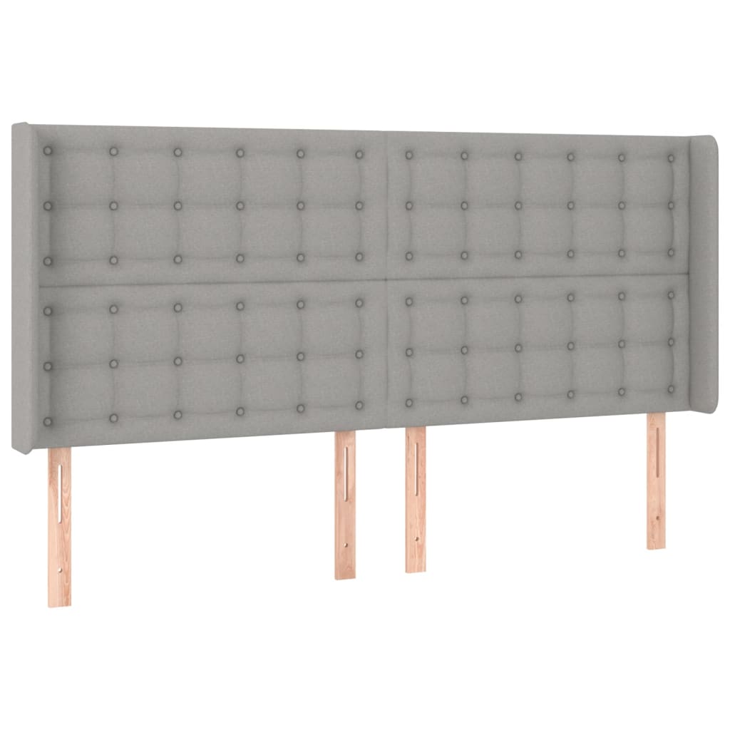 Letto a Molle Materasso e LED Grigio Chiaro 200x200 cm Tessuto