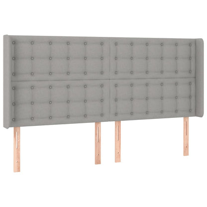 Letto a Molle Materasso e LED Grigio Chiaro 200x200 cm Tessuto