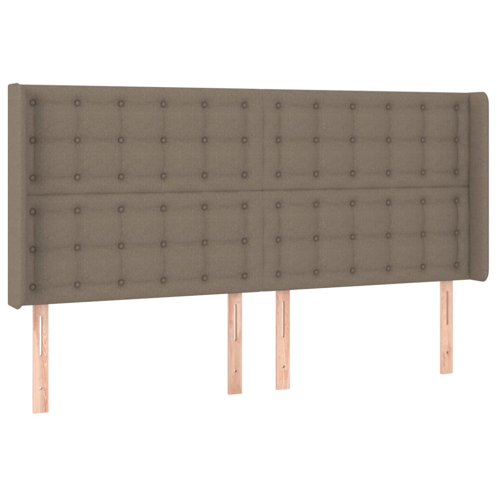 Letto a Molle Materasso e LED tortora 200x200cm in Tessuto