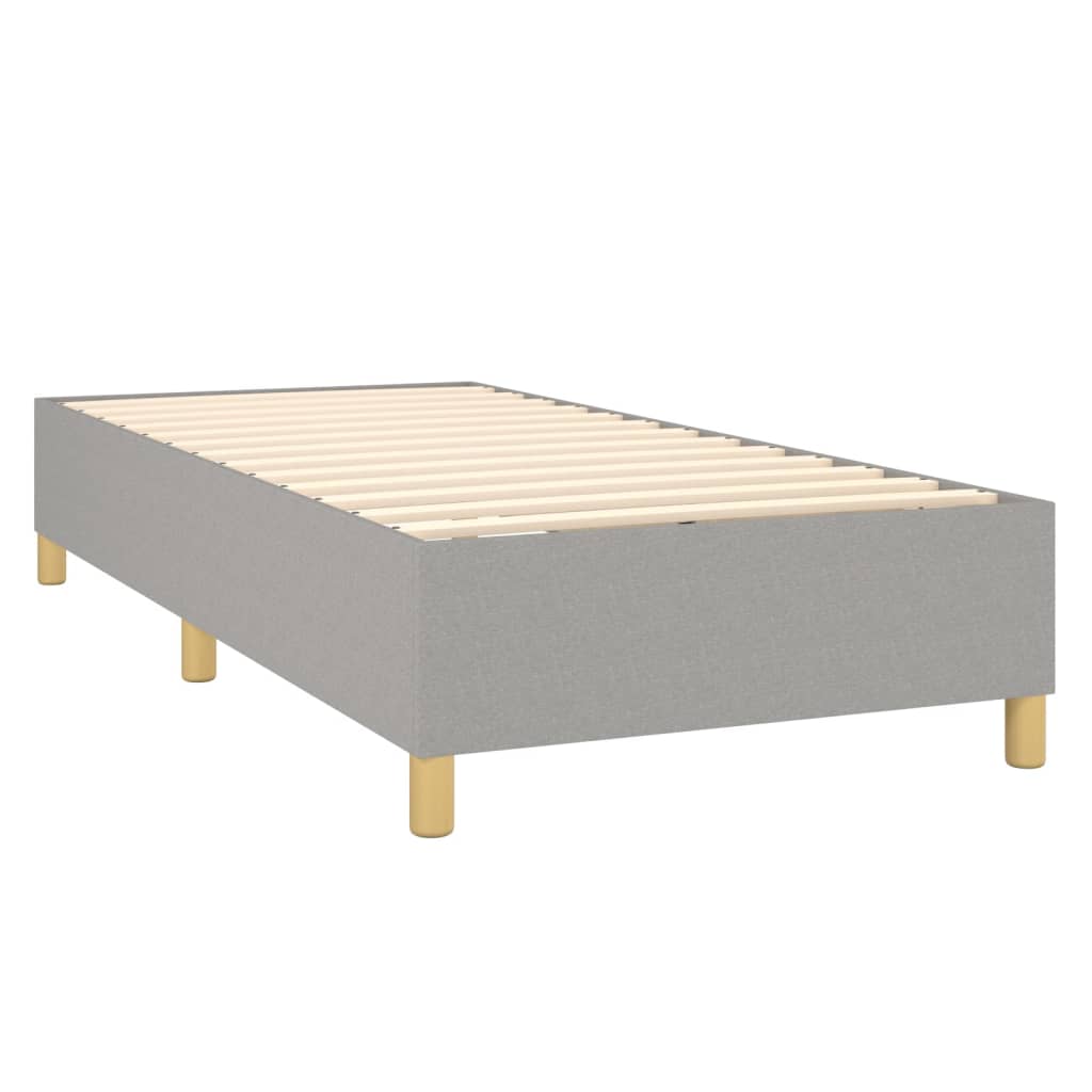 Letto a Molle Materasso e LED Grigio Chiaro 90x200 cm Tessuto | homemem39