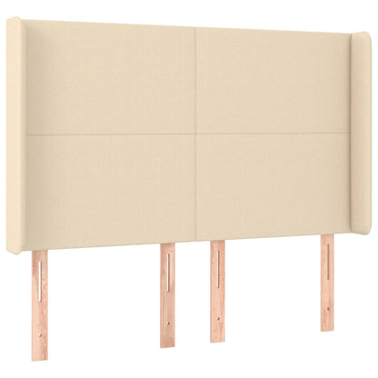 Letto a Molle con Materasso e LED Crema 140x190 cm in Tessuto | homemem39