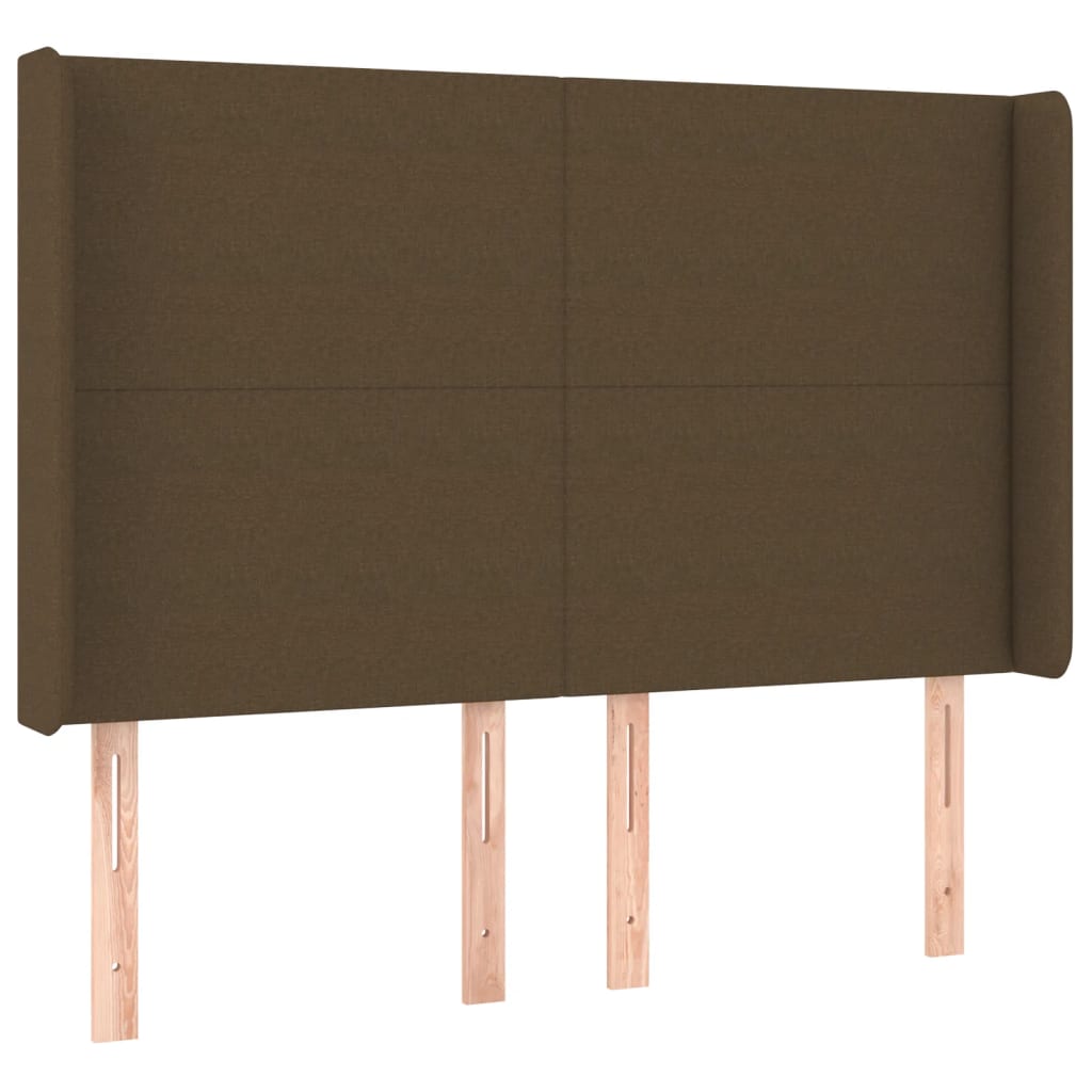 Letto a Molle Materasso e LED Marrone Scuro 140x200 cm Tessuto | homemem39