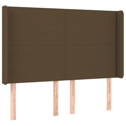 Letto a Molle Materasso e LED Marrone Scuro 140x200 cm Tessuto | homemem39