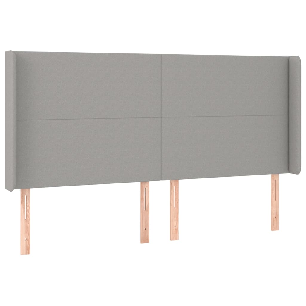 Letto a Molle Materasso e LED Grigio Chiaro 160x200 cm Tessuto