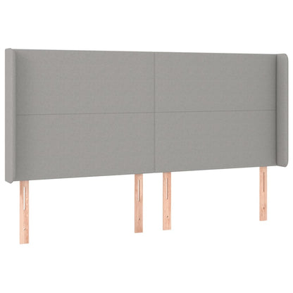 Letto a Molle Materasso e LED Grigio Chiaro 160x200 cm Tessuto