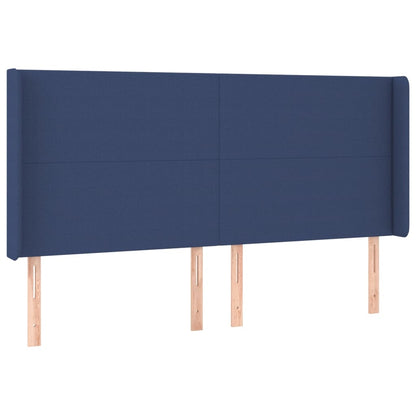 Letto a Molle Materasso e LED Blu 200x200cm in Tessuto