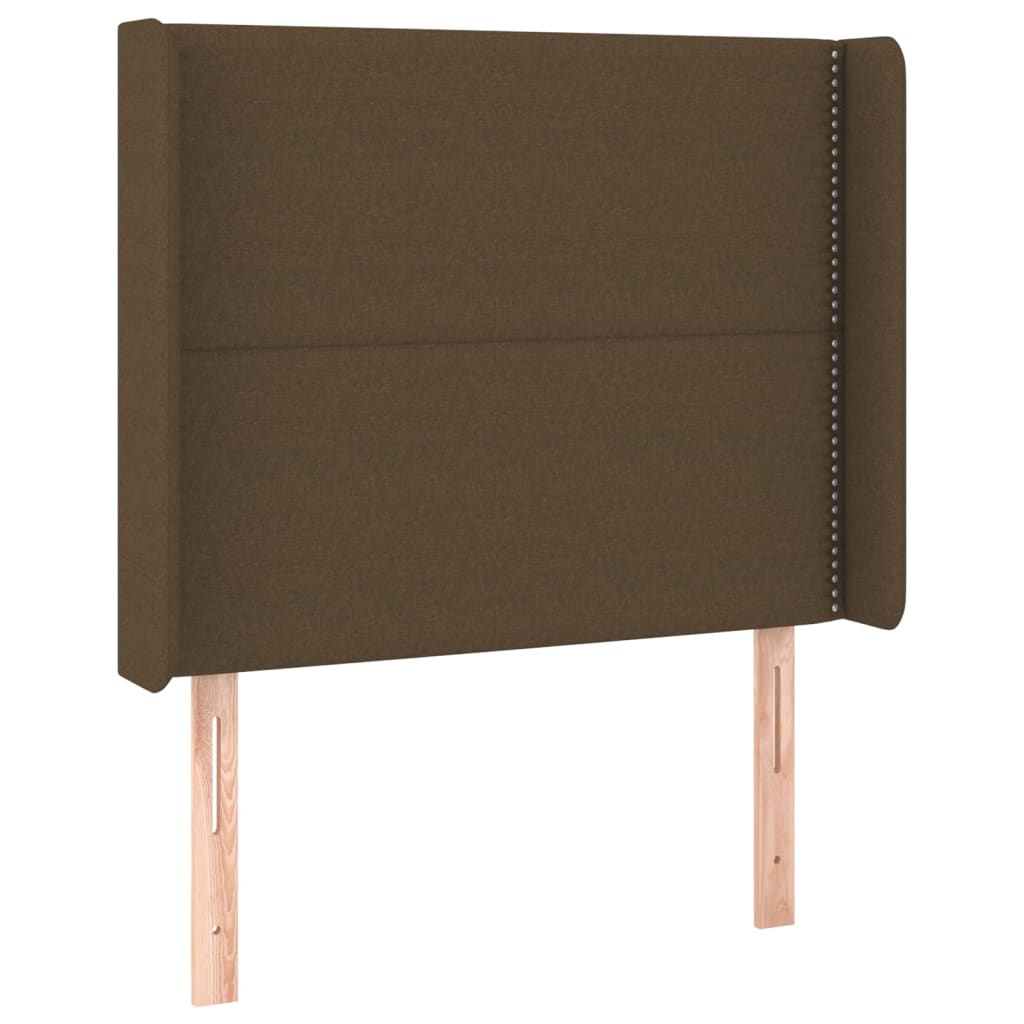Letto a Molle Materasso e LED Marrone Scuro 90x190cm in Tessuto | homemem39