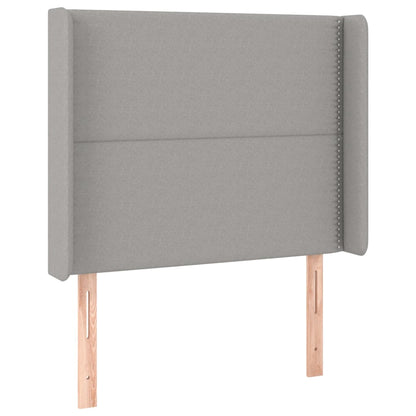 Letto a Molle Materasso e LED Grigio Chiaro 90x200 cm Tessuto | homemem39