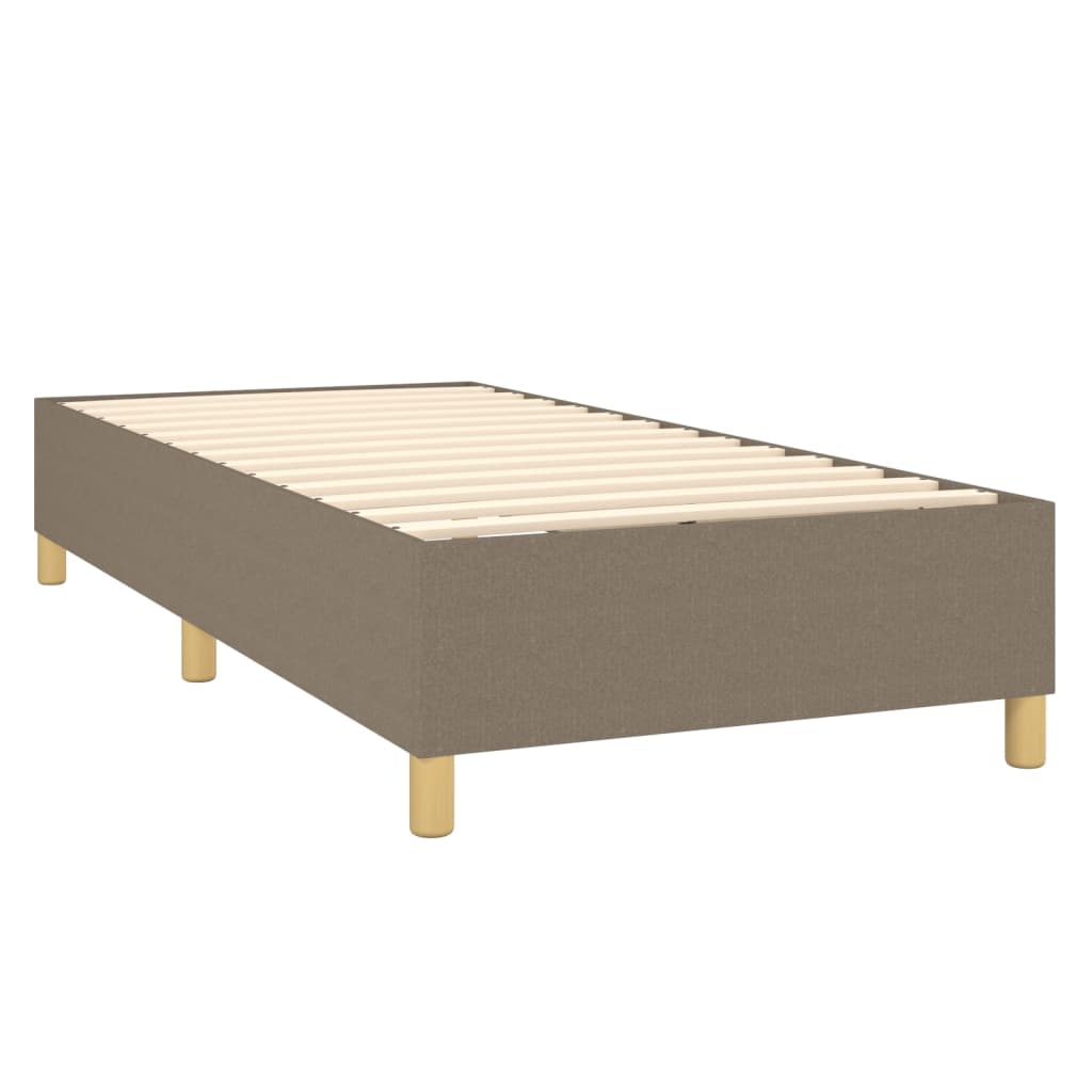 Letto a Molle con Materasso e LED Tortora 100x200cm in Tessuto | homemem39
