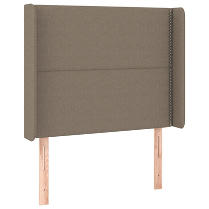Letto a Molle con Materasso e LED Tortora 100x200cm in Tessuto | homemem39