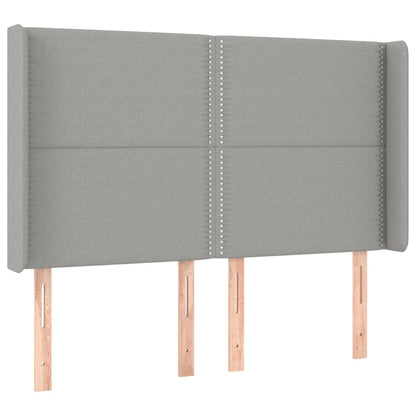 Letto a Molle Materasso e LED Grigio Chiaro 140x190 cm Tessuto
