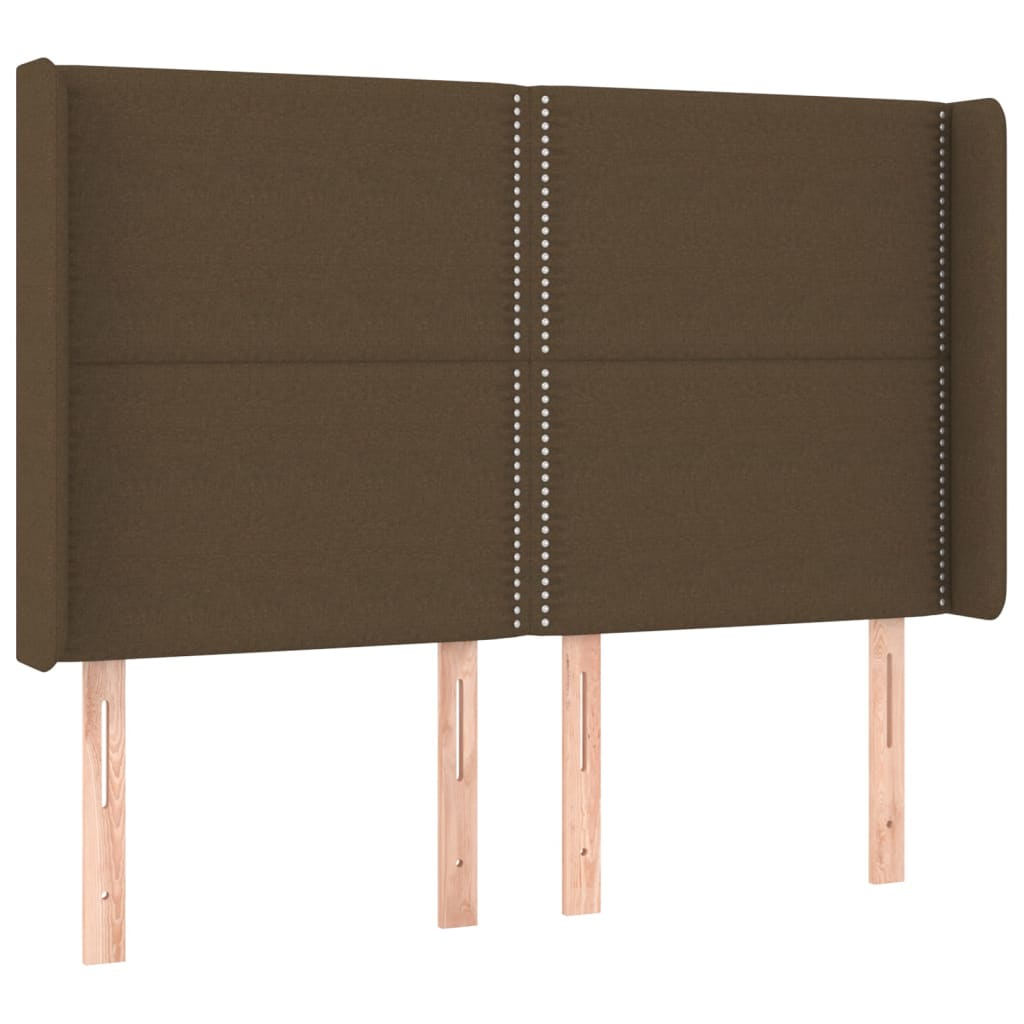 Letto a Molle Materasso e LED Marrone Scuro 140x200 cm Tessuto | homemem39