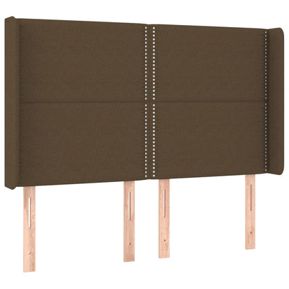 Letto a Molle Materasso e LED Marrone Scuro 140x200 cm Tessuto | homemem39