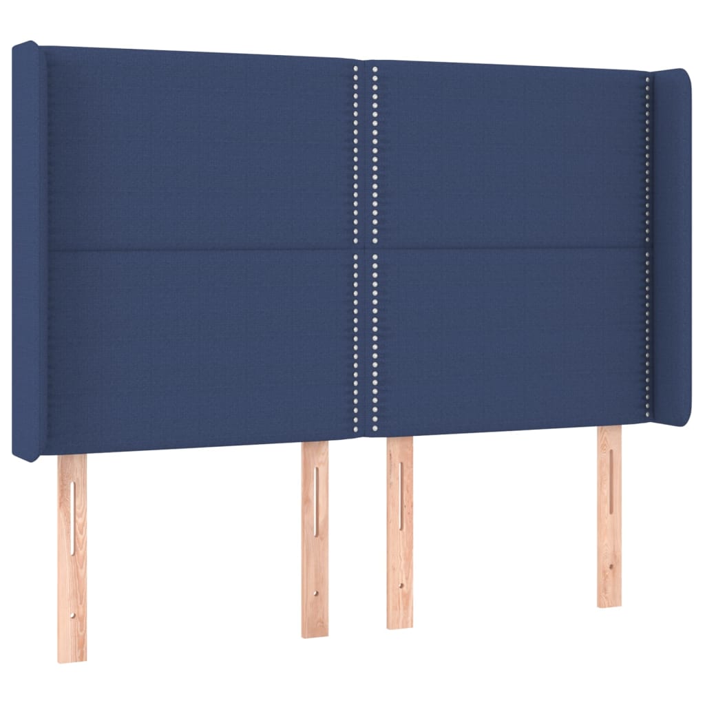 Letto a Molle con Materasso e LED Blu 140x200 cm in Tessuto | homemem39