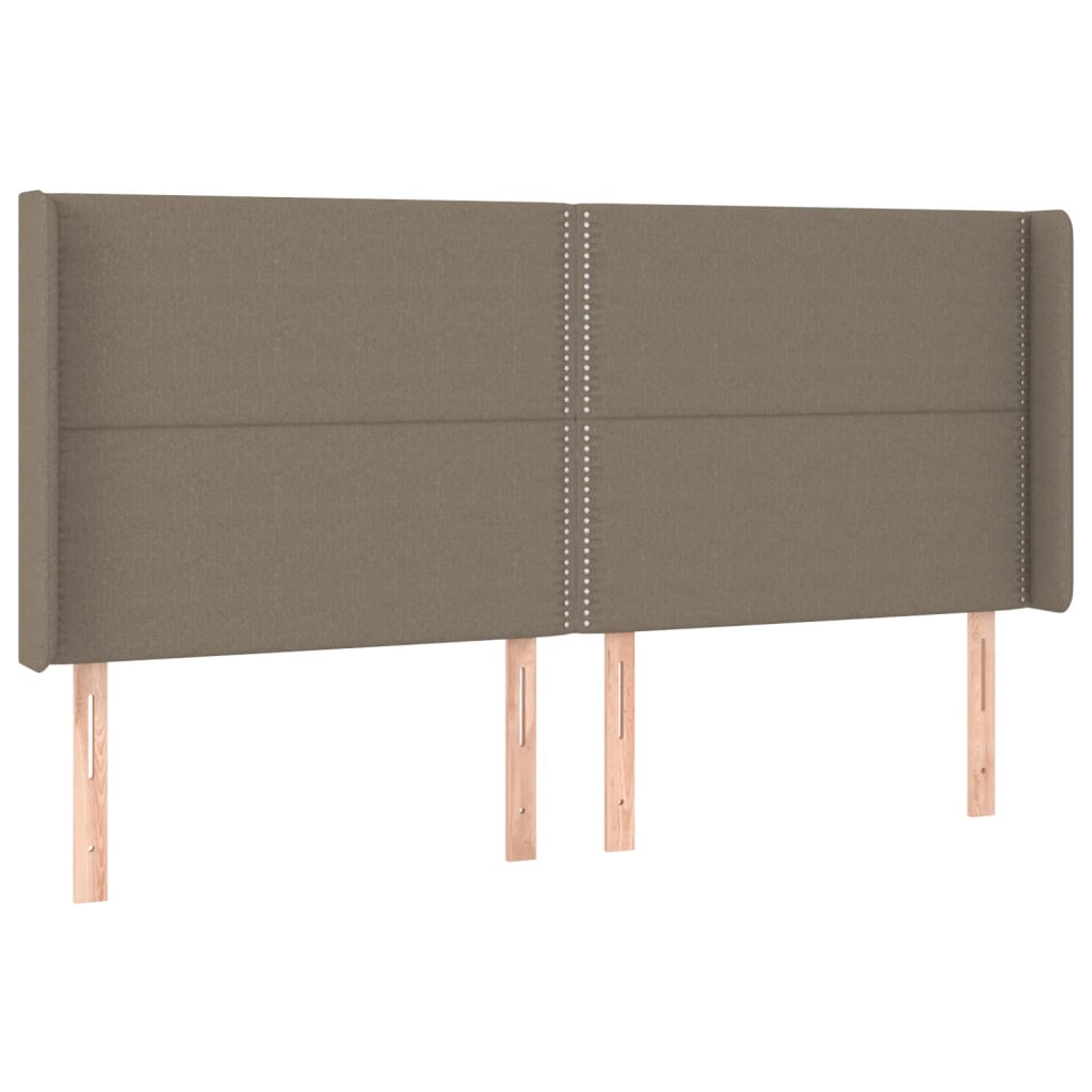 Letto a Molle con Materasso e LED Tortora 180x200 cm in Tessuto | homemem39
