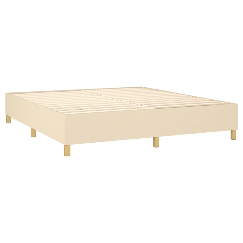 Letto a Molle con Materasso e LED Crema 180x200 cm in Tessuto - homemem39