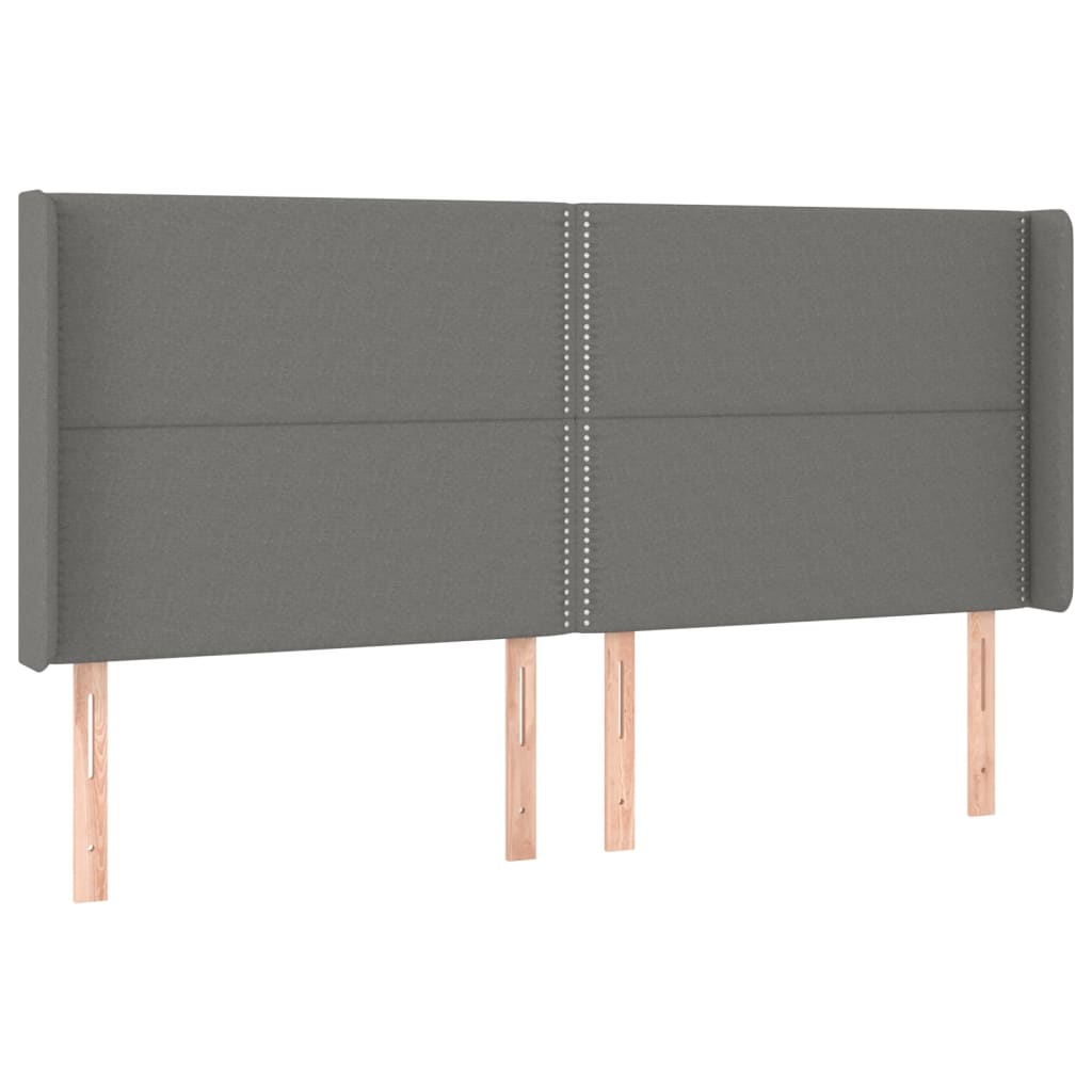 Letto a Molle Materasso e LED Grigio Scuro 200x200cm in Tessuto