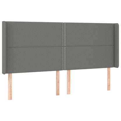 Letto a Molle Materasso e LED Grigio Scuro 200x200cm in Tessuto