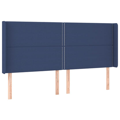 Letto a Molle Materasso e LED Blu 200x200cm in Tessuto