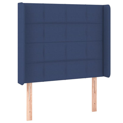 Letto a Molle con Materasso e LED Blu 90x190 cm in Tessuto | homemem39