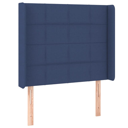 Letto a Molle con Materasso e LED Blu 90x200 cm in Tessuto - homemem39
