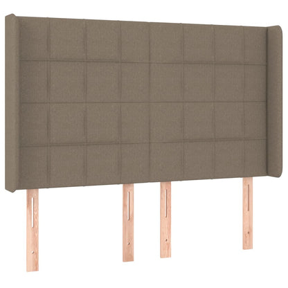 Letto a Molle con Materasso e LED Tortora 140x200 cm in Tessuto | homemem39