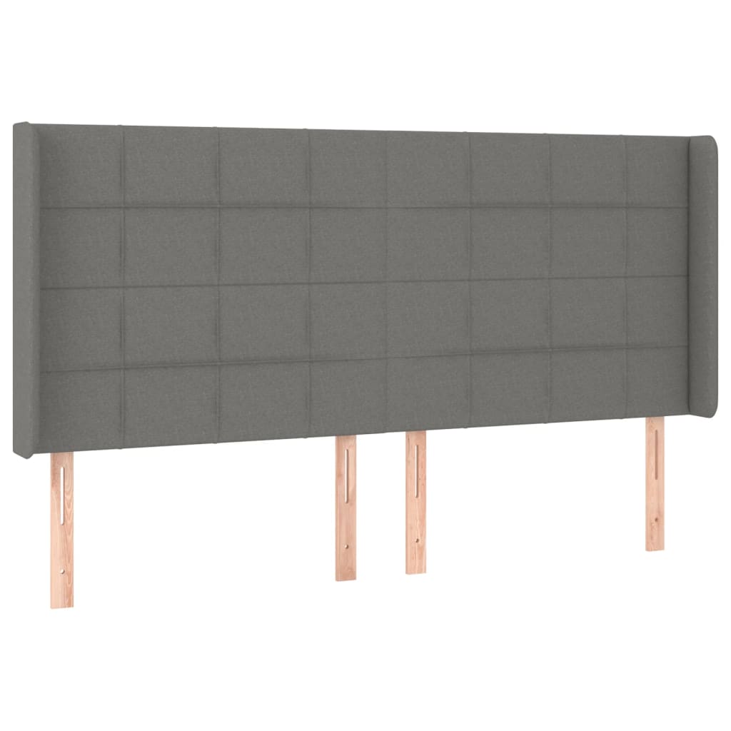 Letto a Molle Materasso e LED Grigio Scuro 160x200cm in Tessuto - homemem39