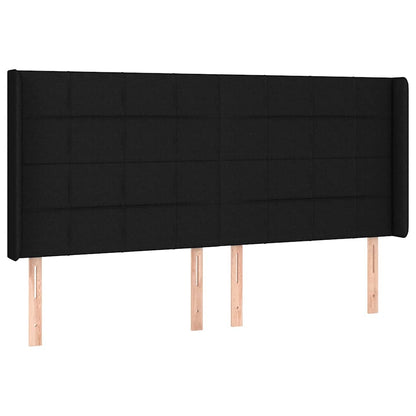 Letto a Molle con Materasso e LED Nero 180x200cm in Tessuto