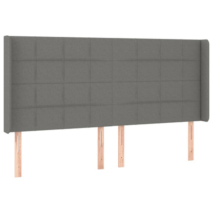 Letto a Molle Materasso e LED Grigio Scuro 200x200cm in Tessuto