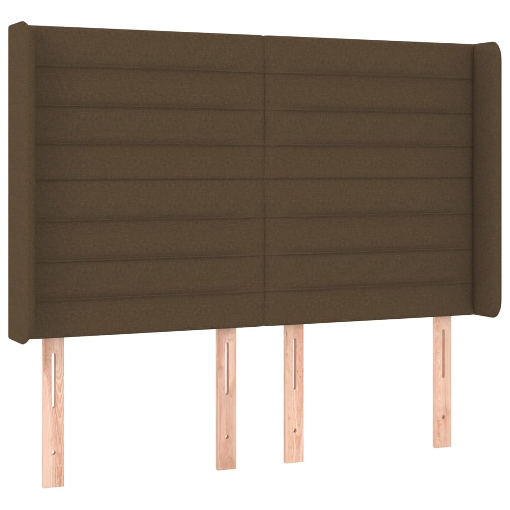 Letto a Molle Materasso e LED MarroneScuro 140x190cm in Tessuto | homemem39