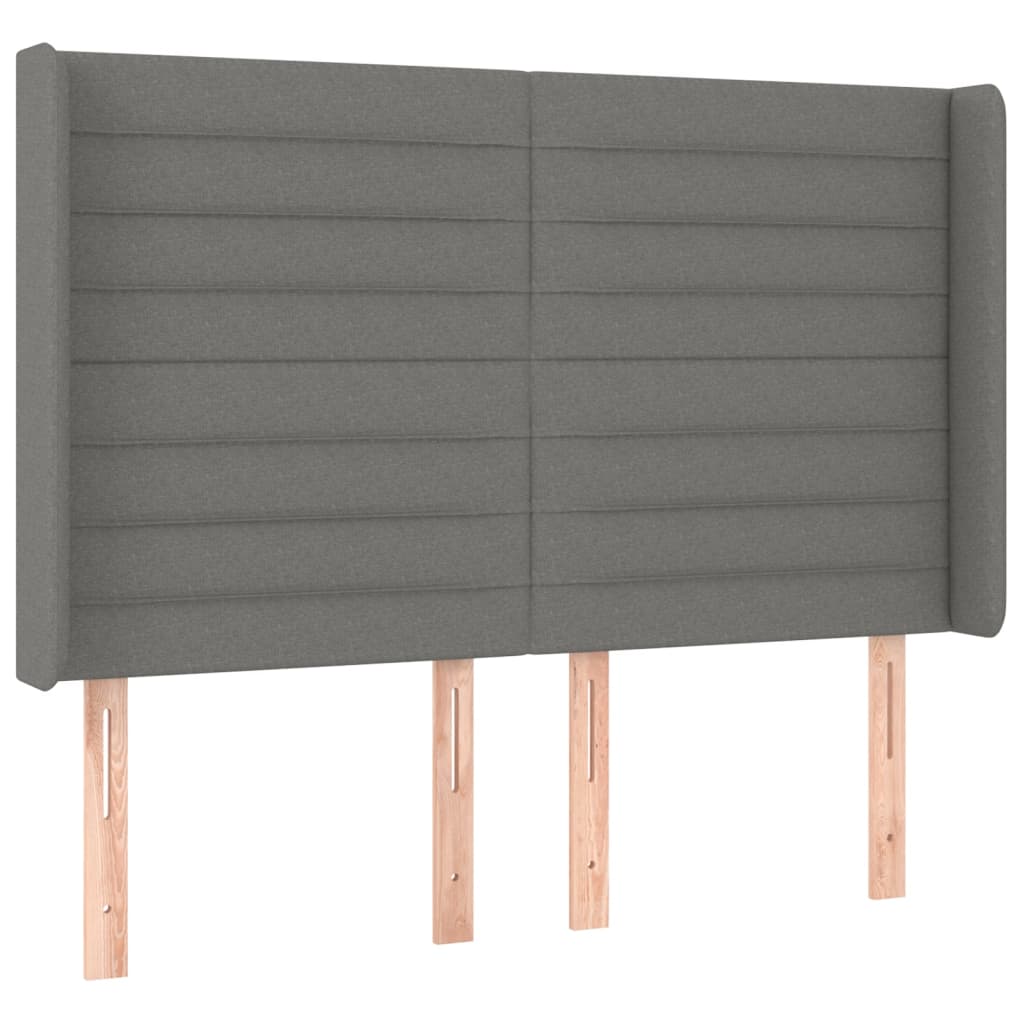 Letto a Molle Materasso e LED Grigio Scuro 140x200cm in Tessuto