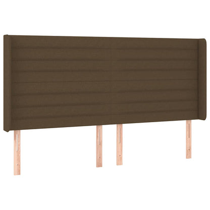 Letto a Molle Materasso e LED MarroneScuro 180x200cm in Tessuto