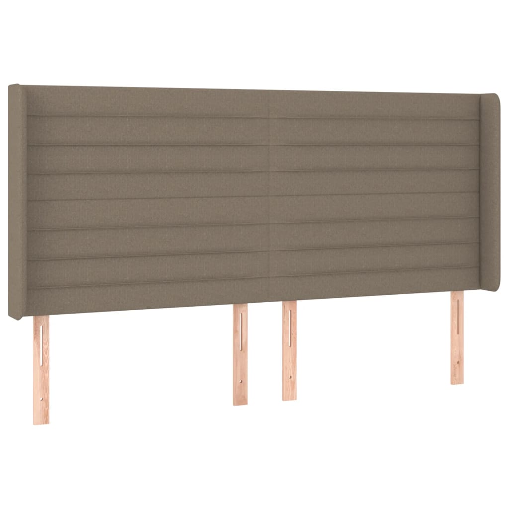 Letto a Molle con Materasso e LED Tortora 180x200 cm in Tessuto | homemem39