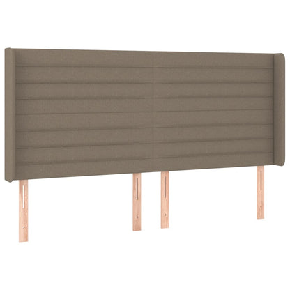 Letto a Molle con Materasso e LED Tortora 180x200 cm in Tessuto | homemem39