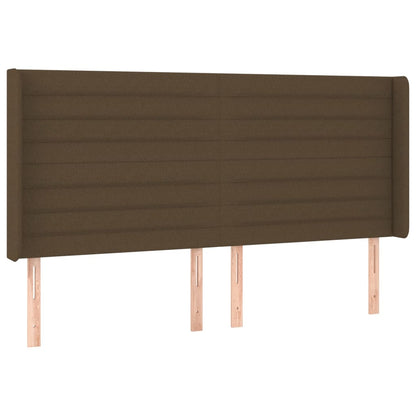 Letto a Molle Materasso e LED MarroneScuro 200x200cm in Tessuto | homemem39