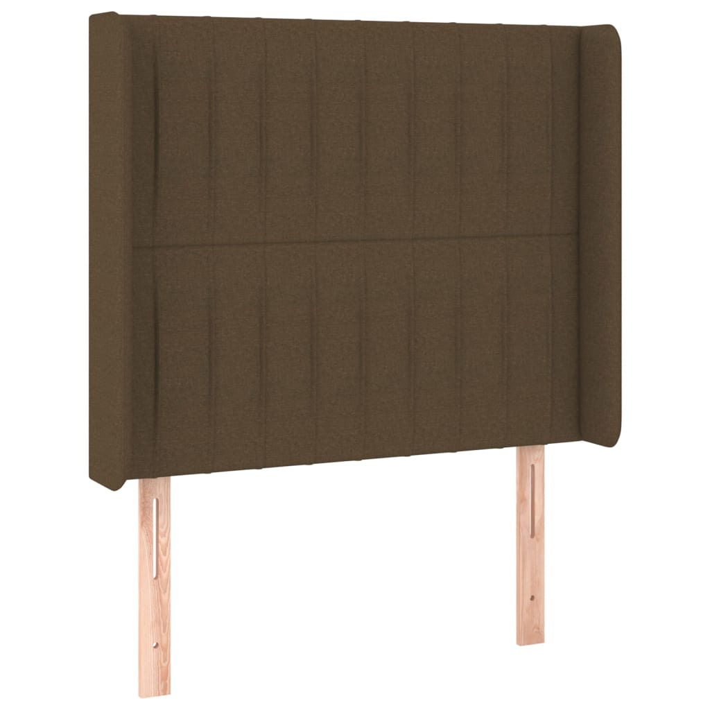 Letto a Molle Materasso e LED Marrone Scuro 80x200cm in Tessuto | homemem39