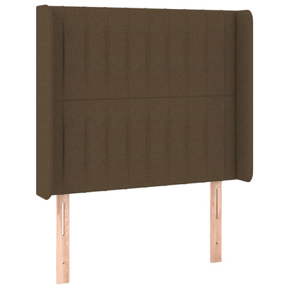 Letto a Molle Materasso e LED Marrone Scuro 80x200cm in Tessuto | homemem39