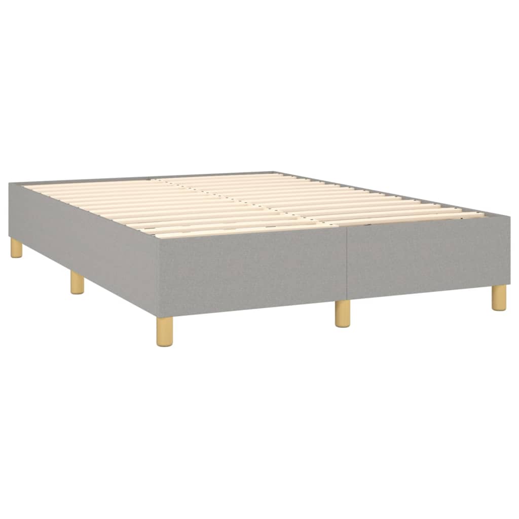 Letto a Molle Materasso e LED Grigio Chiaro 140x190 cm Tessuto | homemem39